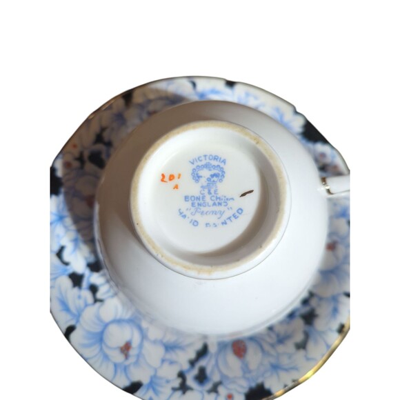 Victoria C&E Bone China England Teacup & Saucer Set – Peony Pattern – Vintage - Picture 4 of 5